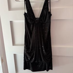 Y2K Taboo Black Sequin Bodycon Dress size medium